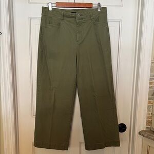 Ann Taylor Factory Sage Green Trousers with full length wide leg style